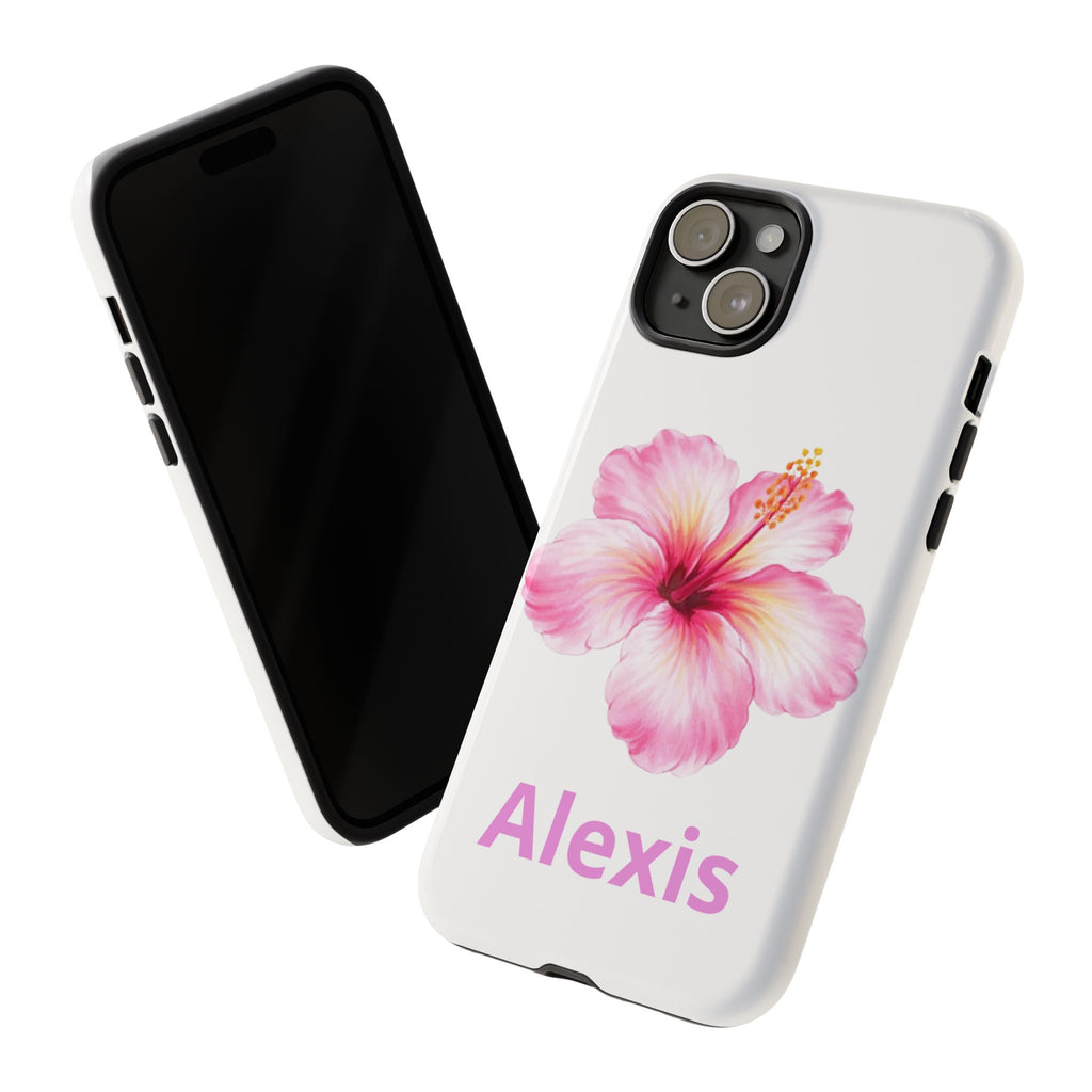 Personalized Hibiscus Phone Case — Custom Name Floral Tough Case- Pre Order
