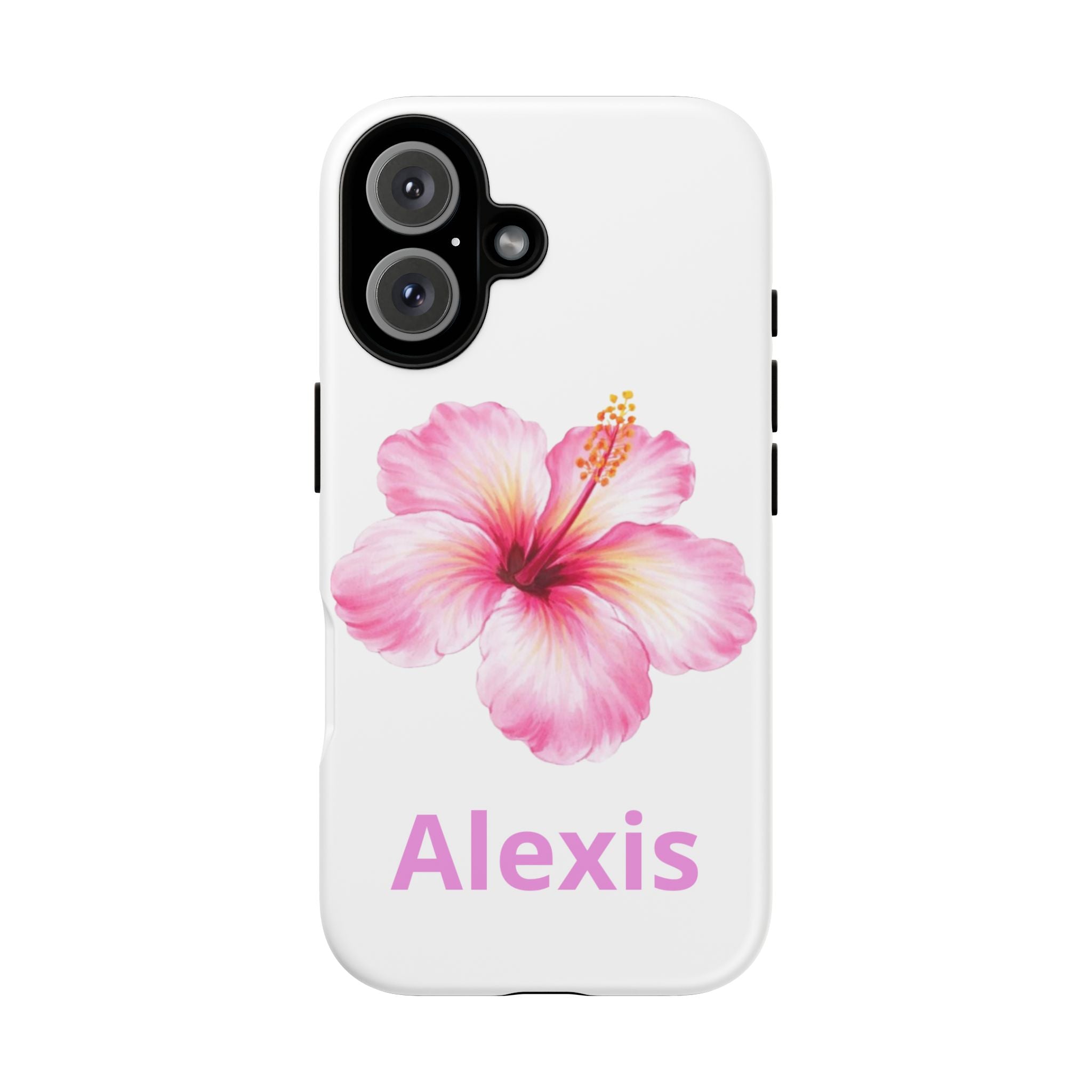Personalized Hibiscus Phone Case — Custom Name Floral Tough Case- Pre Order