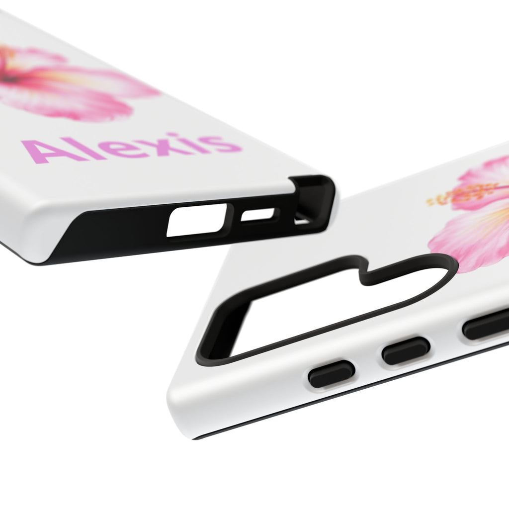 Personalized Hibiscus Phone Case — Custom Name Floral Tough Case- Pre Order