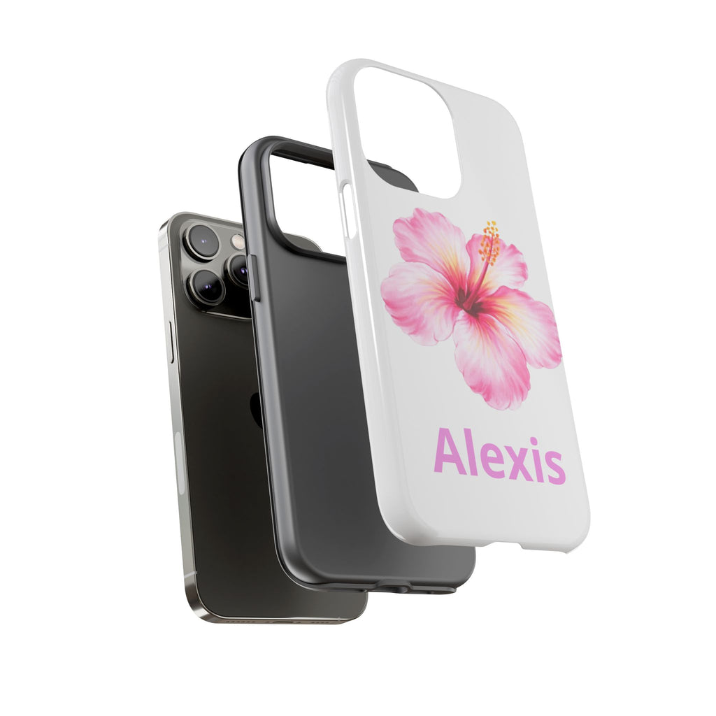 Personalized Hibiscus Phone Case — Custom Name Floral Tough Case- Pre Order