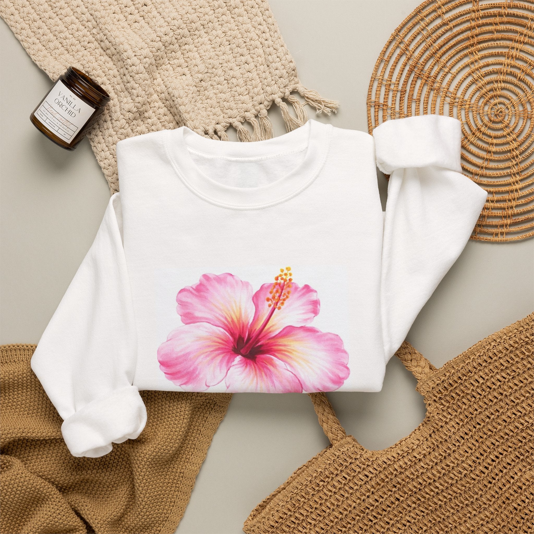 Hibiscus Floral Crewneck Sweatshirt — Pre Order