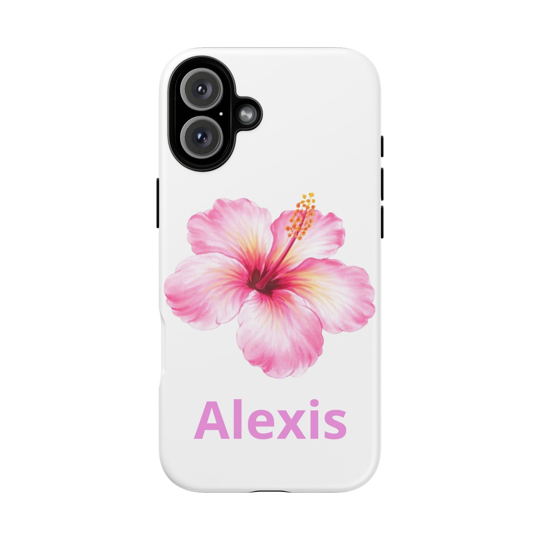 Personalized Hibiscus Phone Case — Custom Name Floral Tough Case- Pre Order