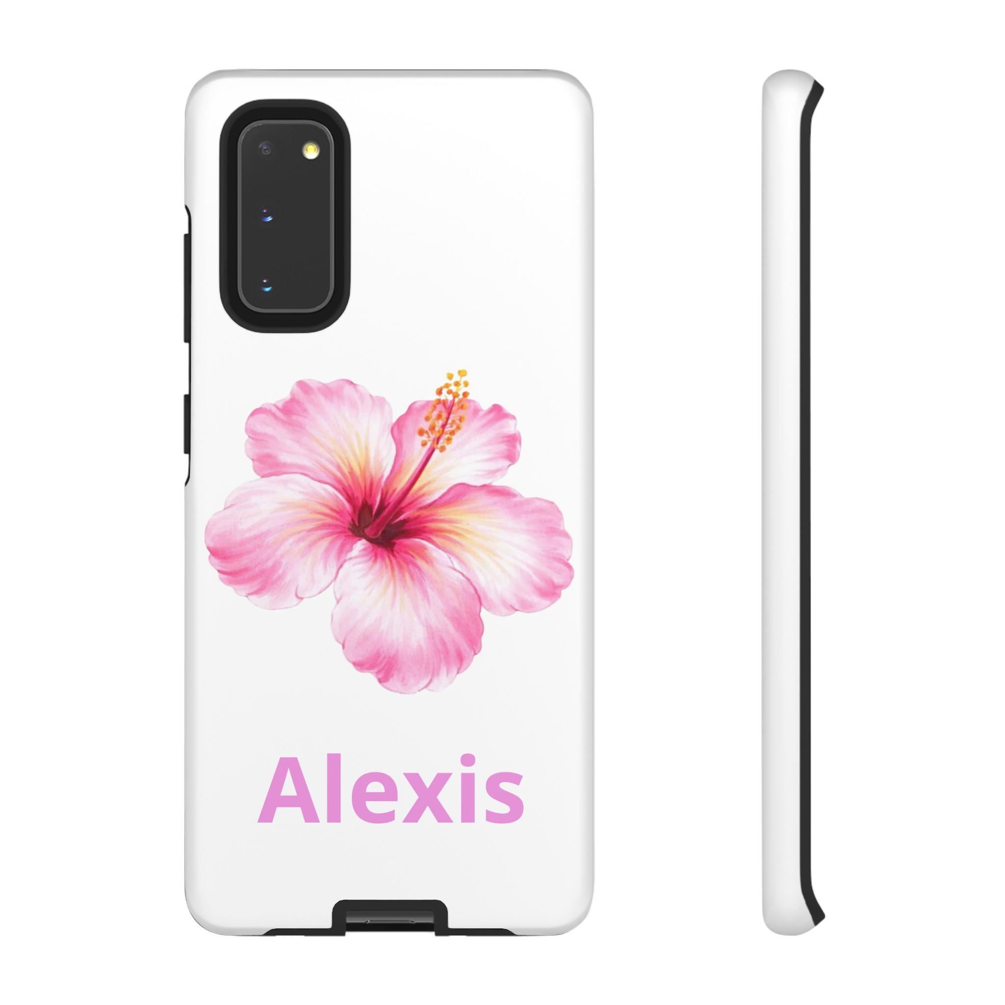 Personalized Hibiscus Phone Case — Custom Name Floral Tough Case- Pre Order