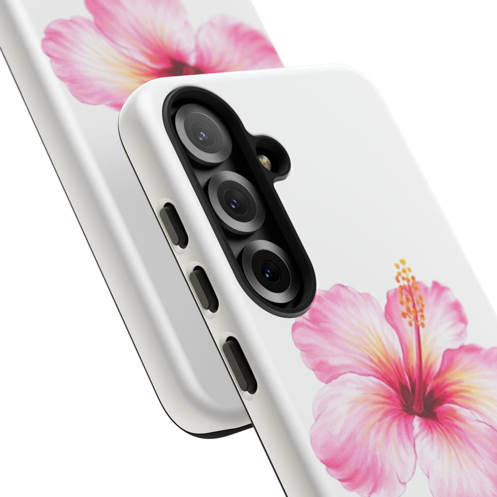 Personalized Hibiscus Phone Case — Custom Name Floral Tough Case- Pre Order