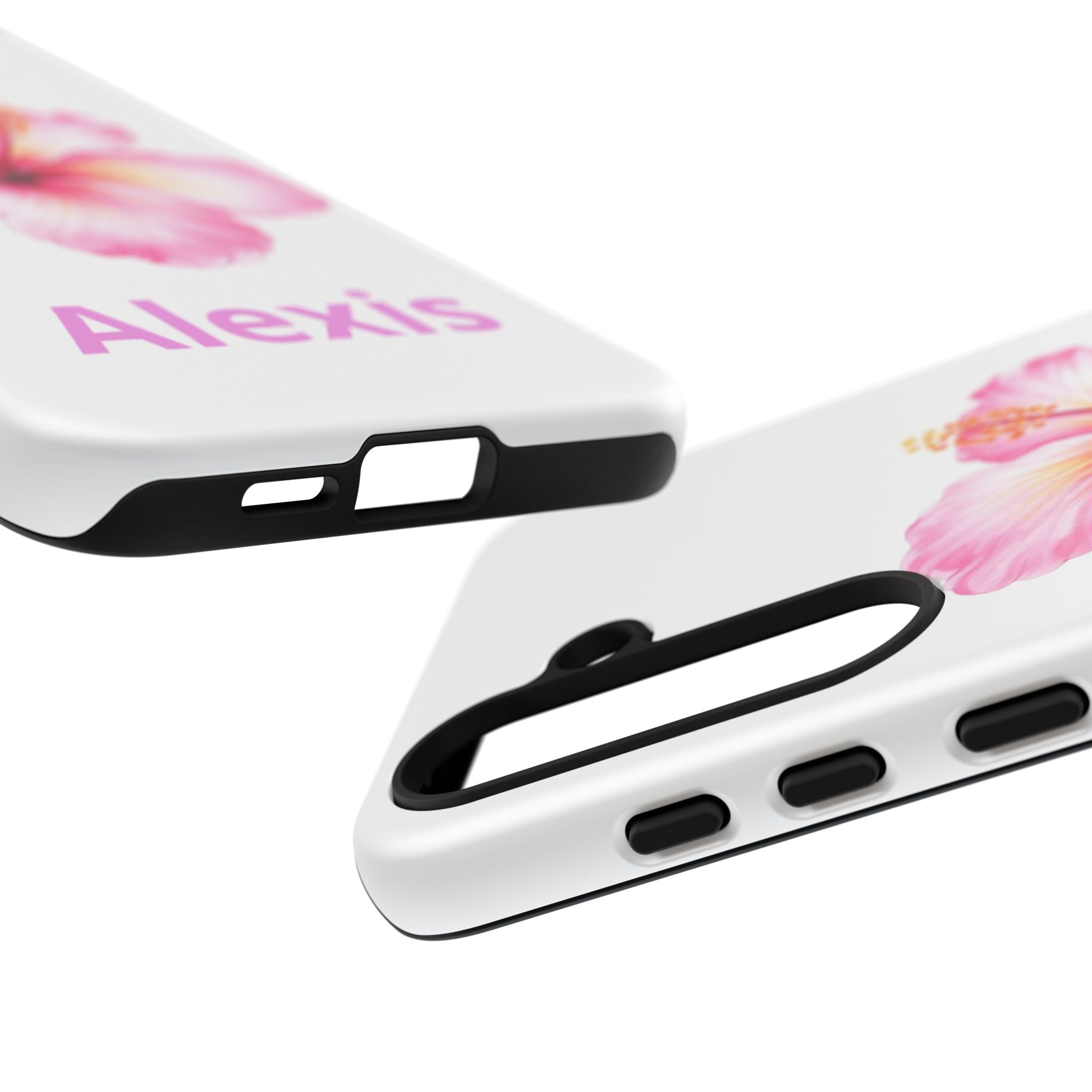 Personalized Hibiscus Phone Case — Custom Name Floral Tough Case- Pre Order