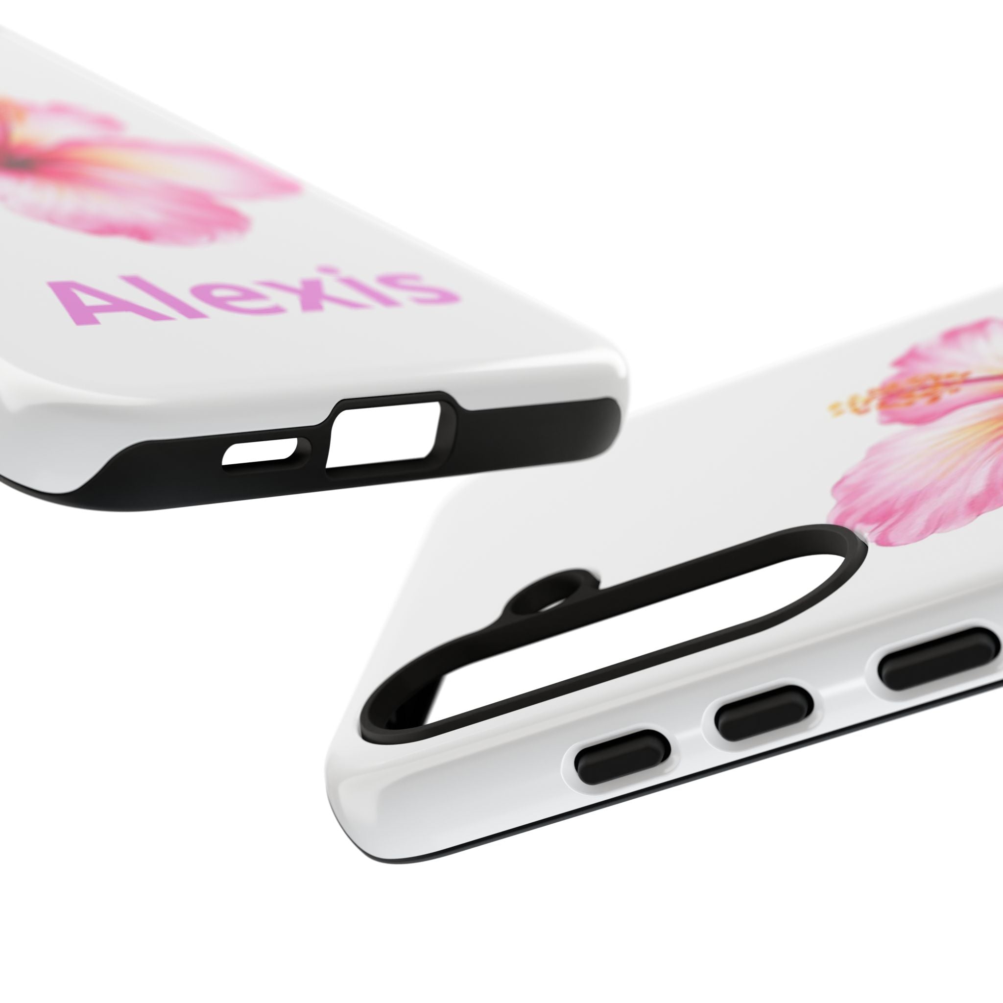 Personalized Hibiscus Phone Case — Custom Name Floral Tough Case- Pre Order