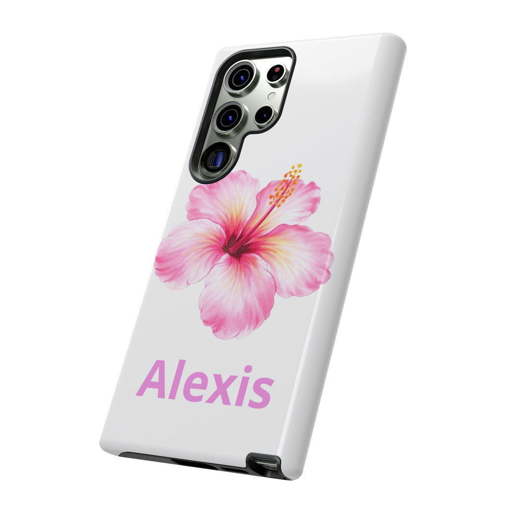 Personalized Hibiscus Phone Case — Custom Name Floral Tough Case- Pre Order