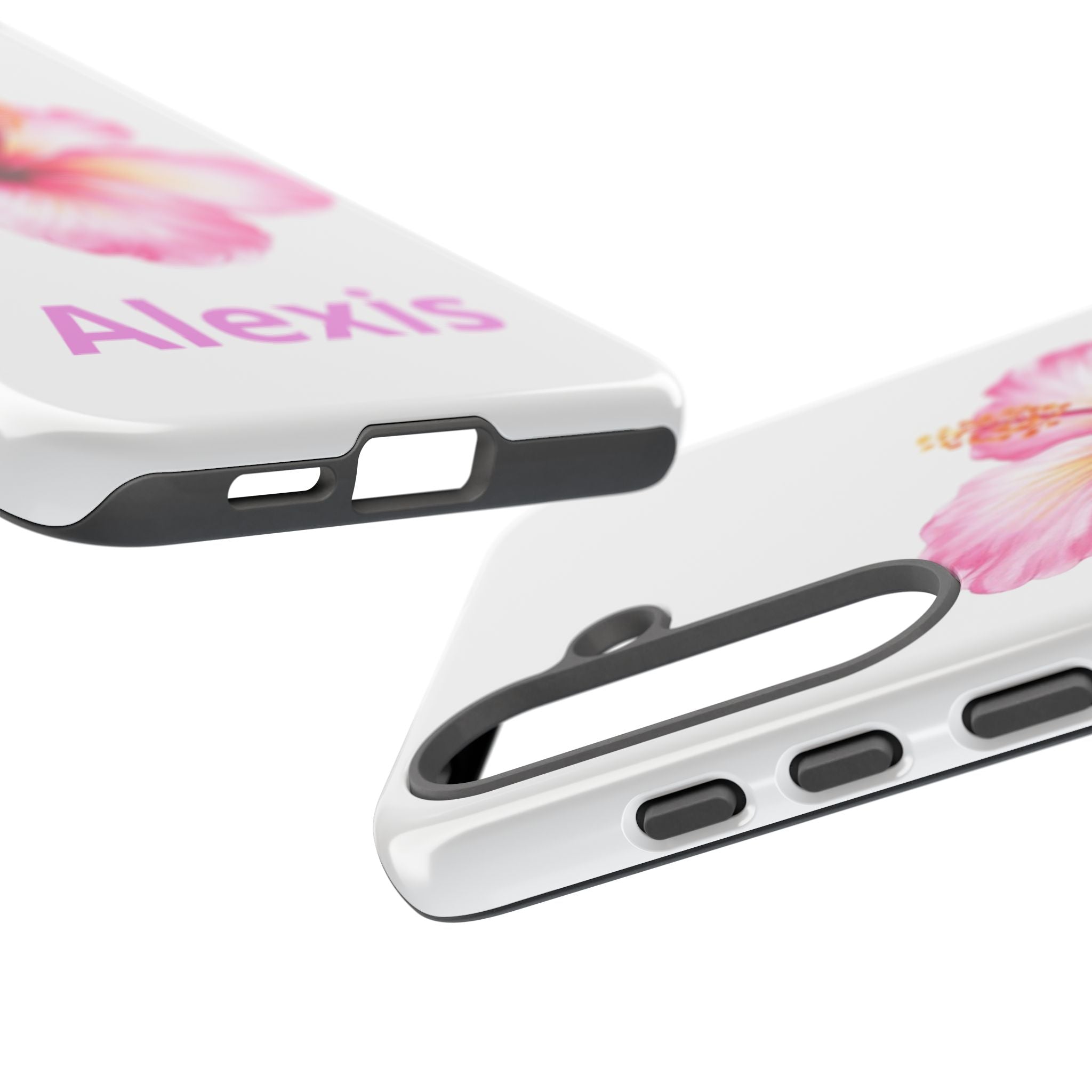 Personalized Hibiscus Phone Case — Custom Name Floral Tough Case- Pre Order