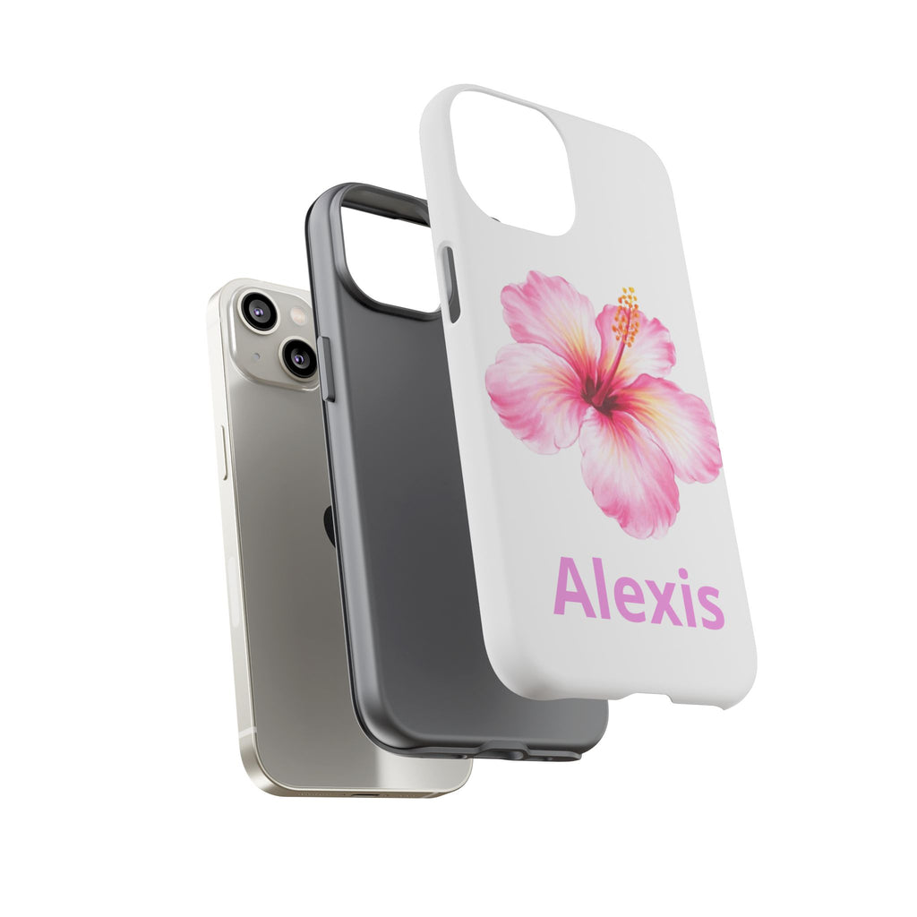 Personalized Hibiscus Phone Case — Custom Name Floral Tough Case- Pre Order