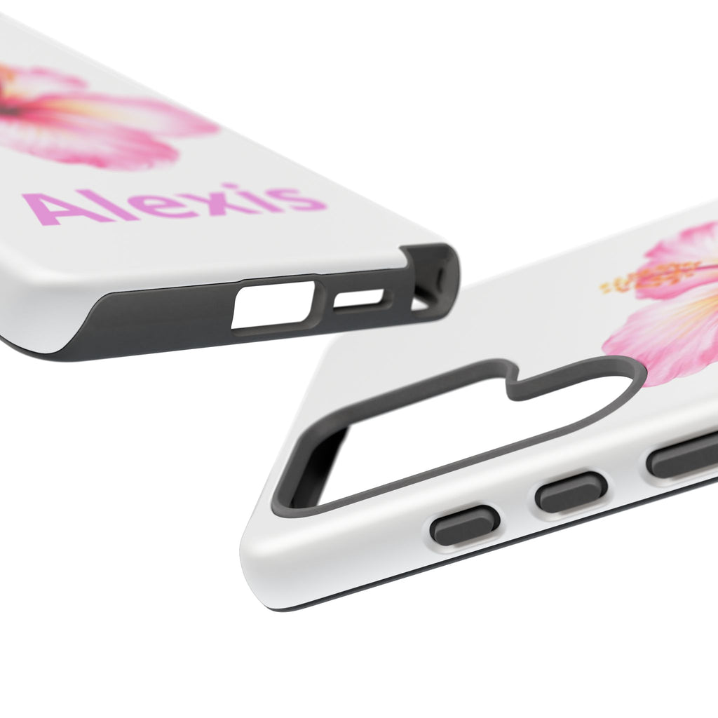 Personalized Hibiscus Phone Case — Custom Name Floral Tough Case- Pre Order