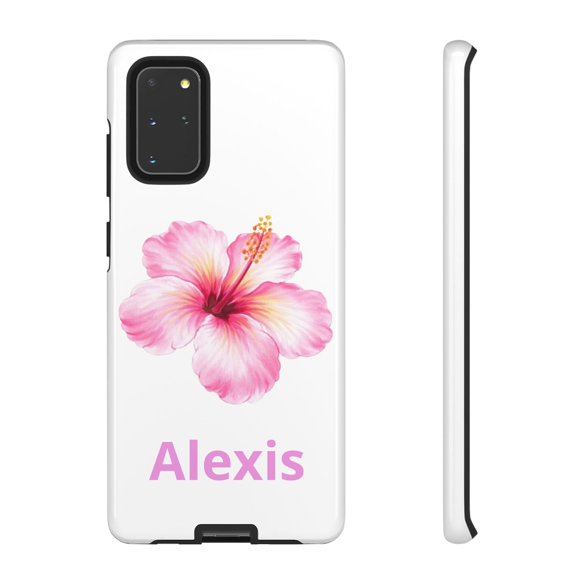 Personalized Hibiscus Phone Case — Custom Name Floral Tough Case- Pre Order