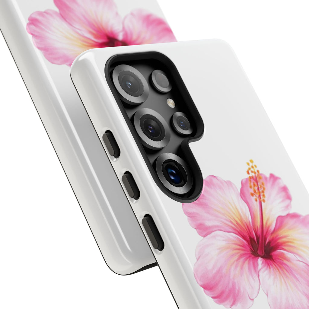 Personalized Hibiscus Phone Case — Custom Name Floral Tough Case- Pre Order