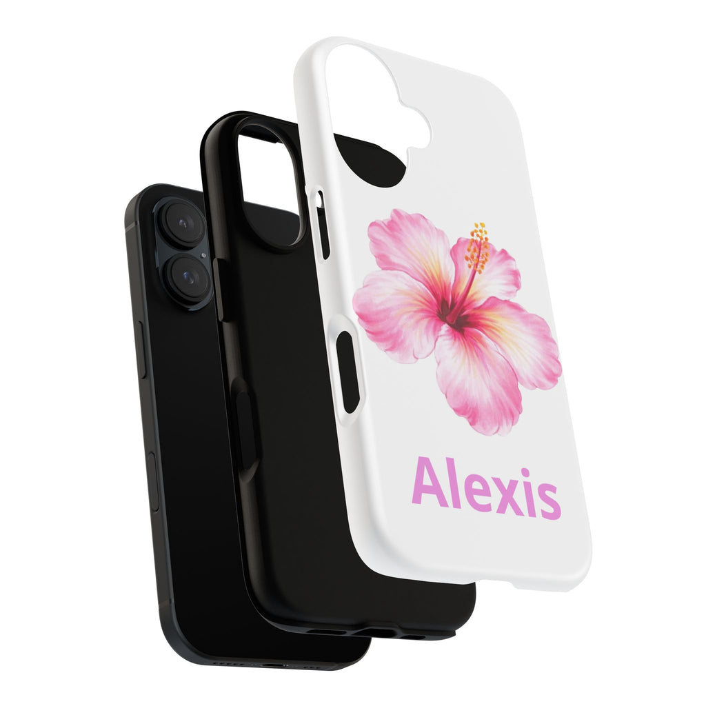 Personalized Hibiscus Phone Case — Custom Name Floral Tough Case- Pre Order