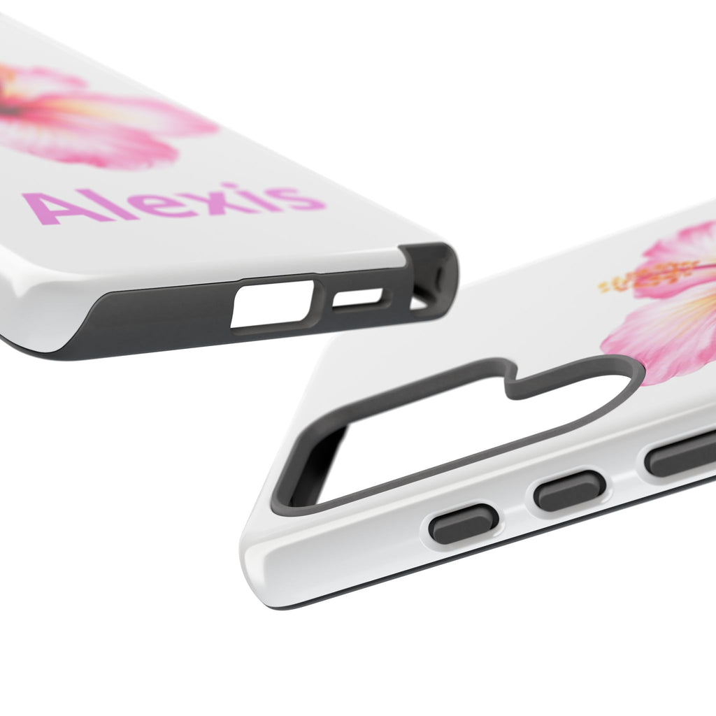 Personalized Hibiscus Phone Case — Custom Name Floral Tough Case- Pre Order
