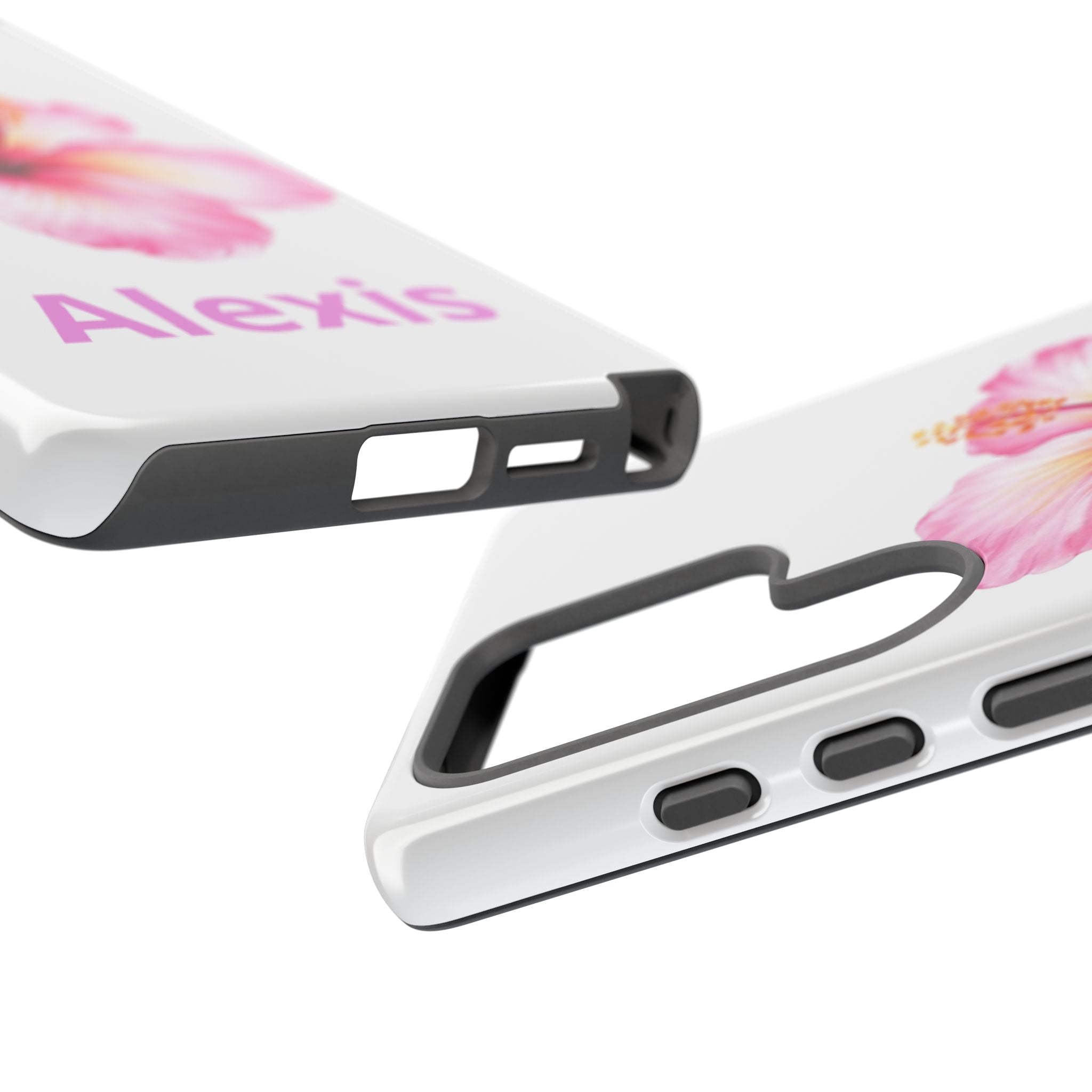 Personalized Hibiscus Phone Case — Custom Name Floral Tough Case- Pre Order