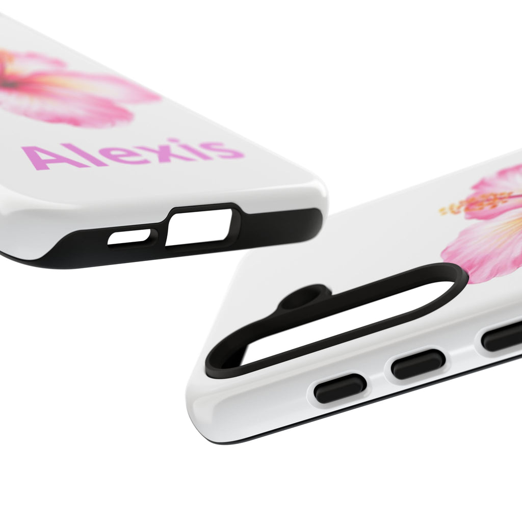 Personalized Hibiscus Phone Case — Custom Name Floral Tough Case- Pre Order