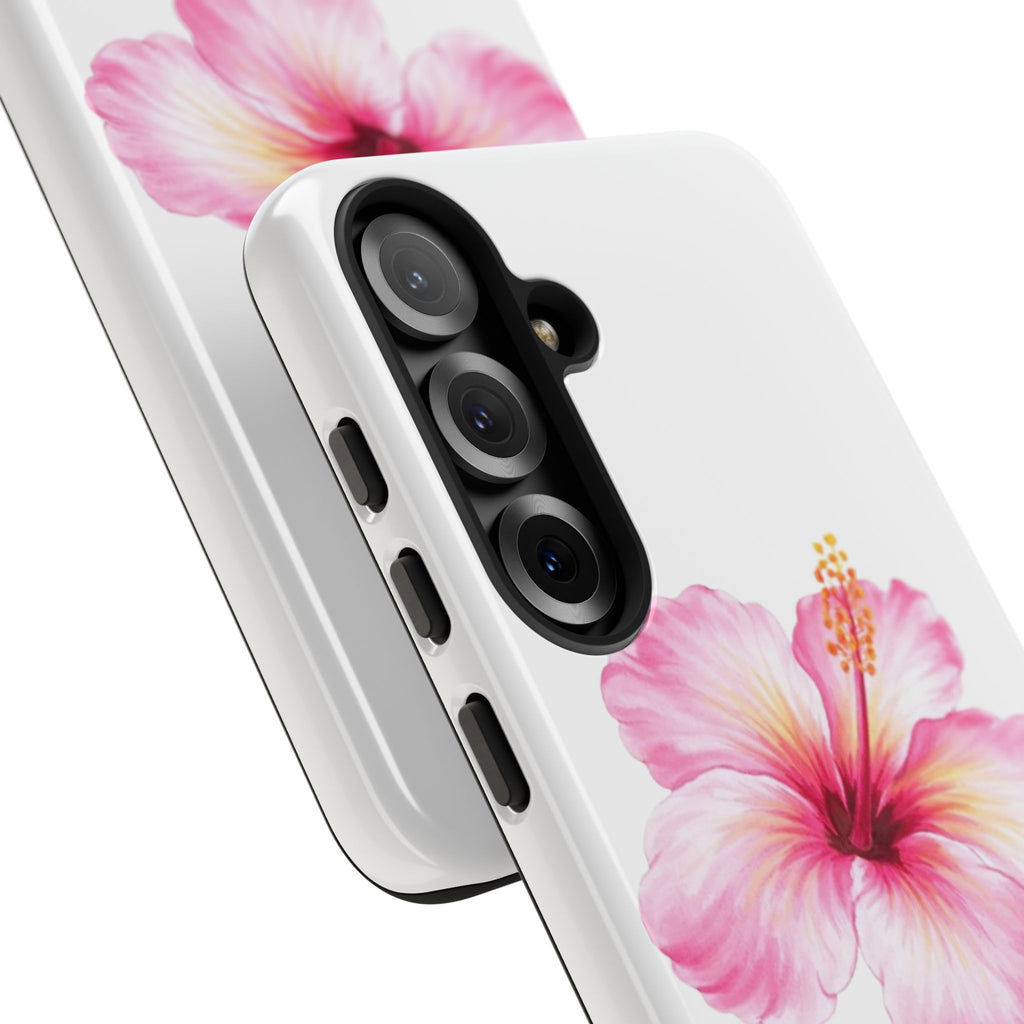 Personalized Hibiscus Phone Case — Custom Name Floral Tough Case- Pre Order