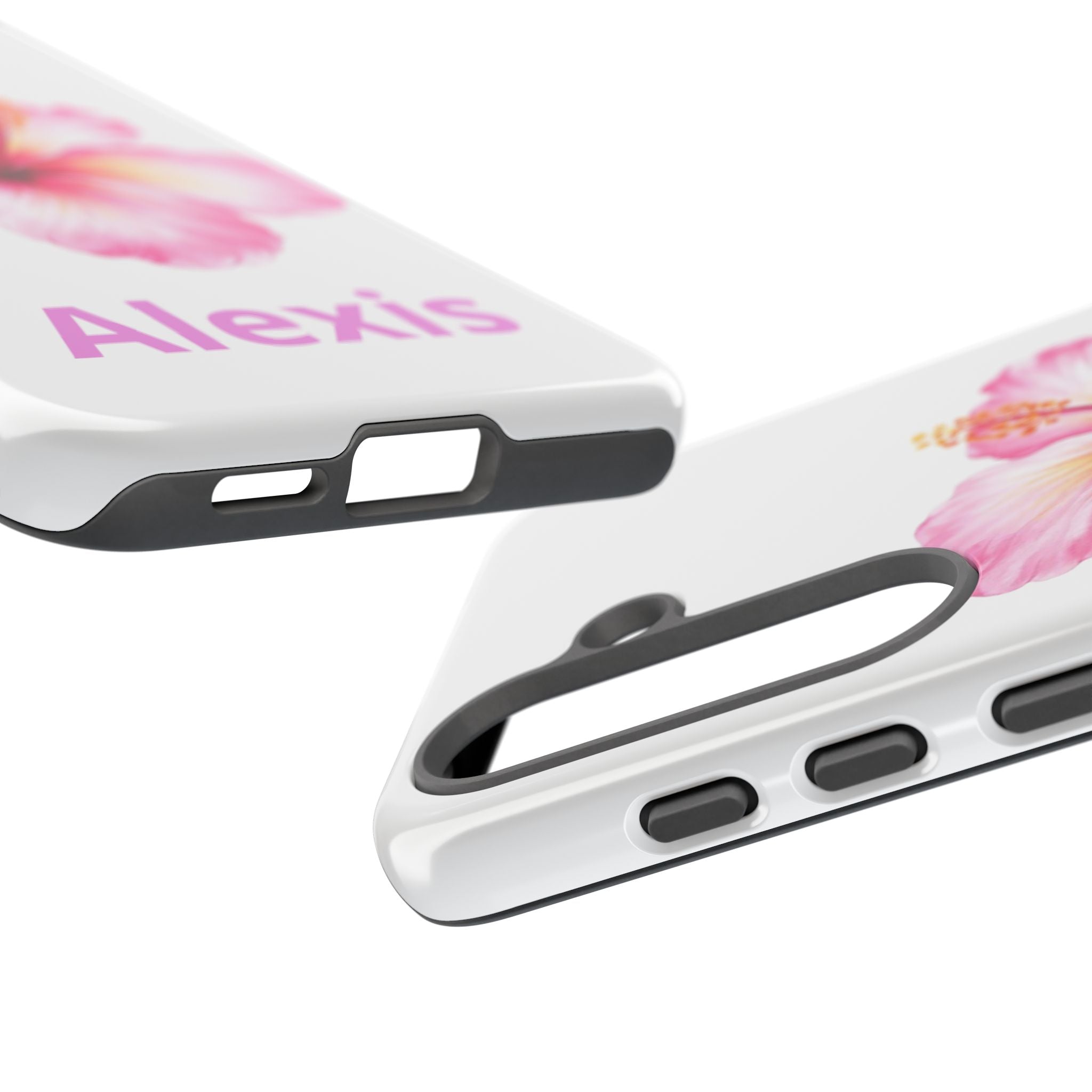 Personalized Hibiscus Phone Case — Custom Name Floral Tough Case- Pre Order