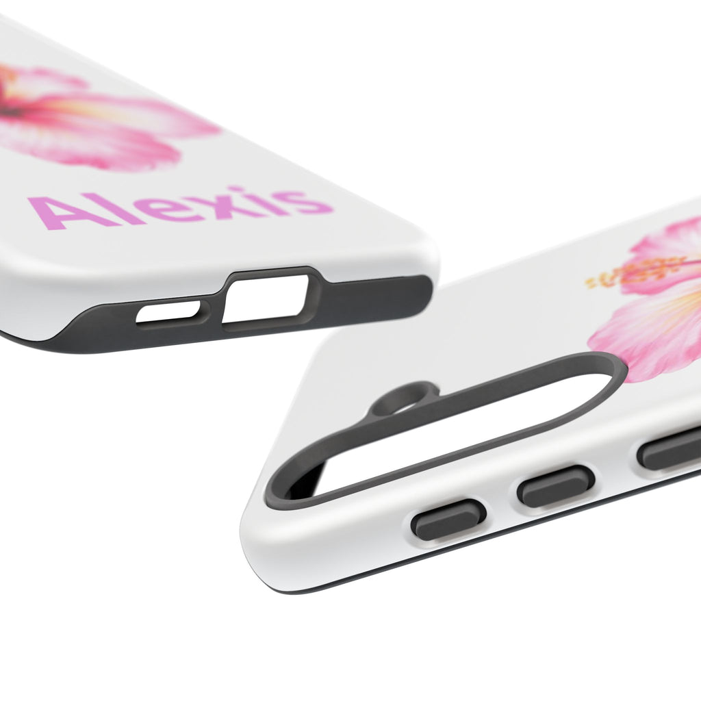Personalized Hibiscus Phone Case — Custom Name Floral Tough Case- Pre Order