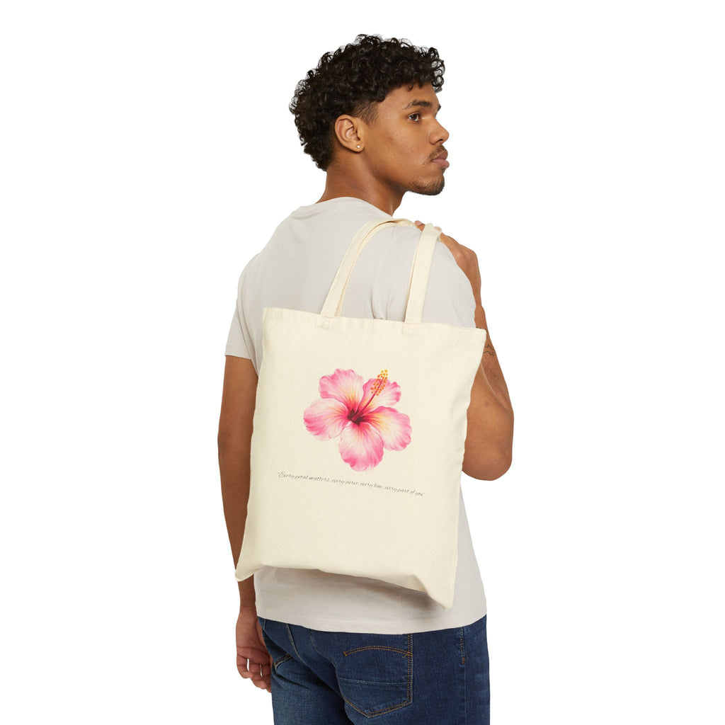 Hibiscus Bloom Cotton Canvas Tote- Pre Order